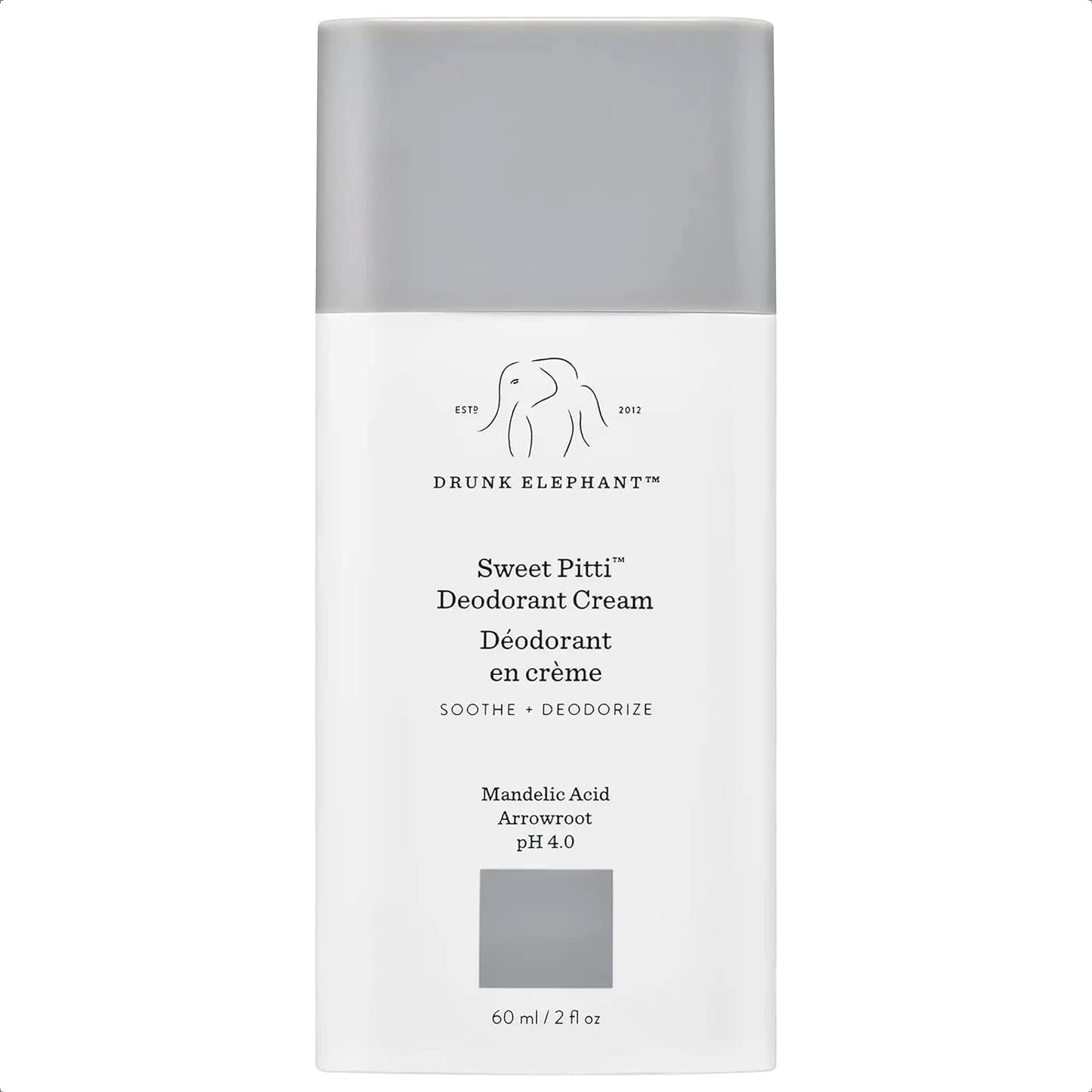 Drunk Elephant Sweet Pitti Deodorant Cream. Soothing and Moisturizing Underarm Deodorizing Cream (60 mL / 2 Fl Oz)