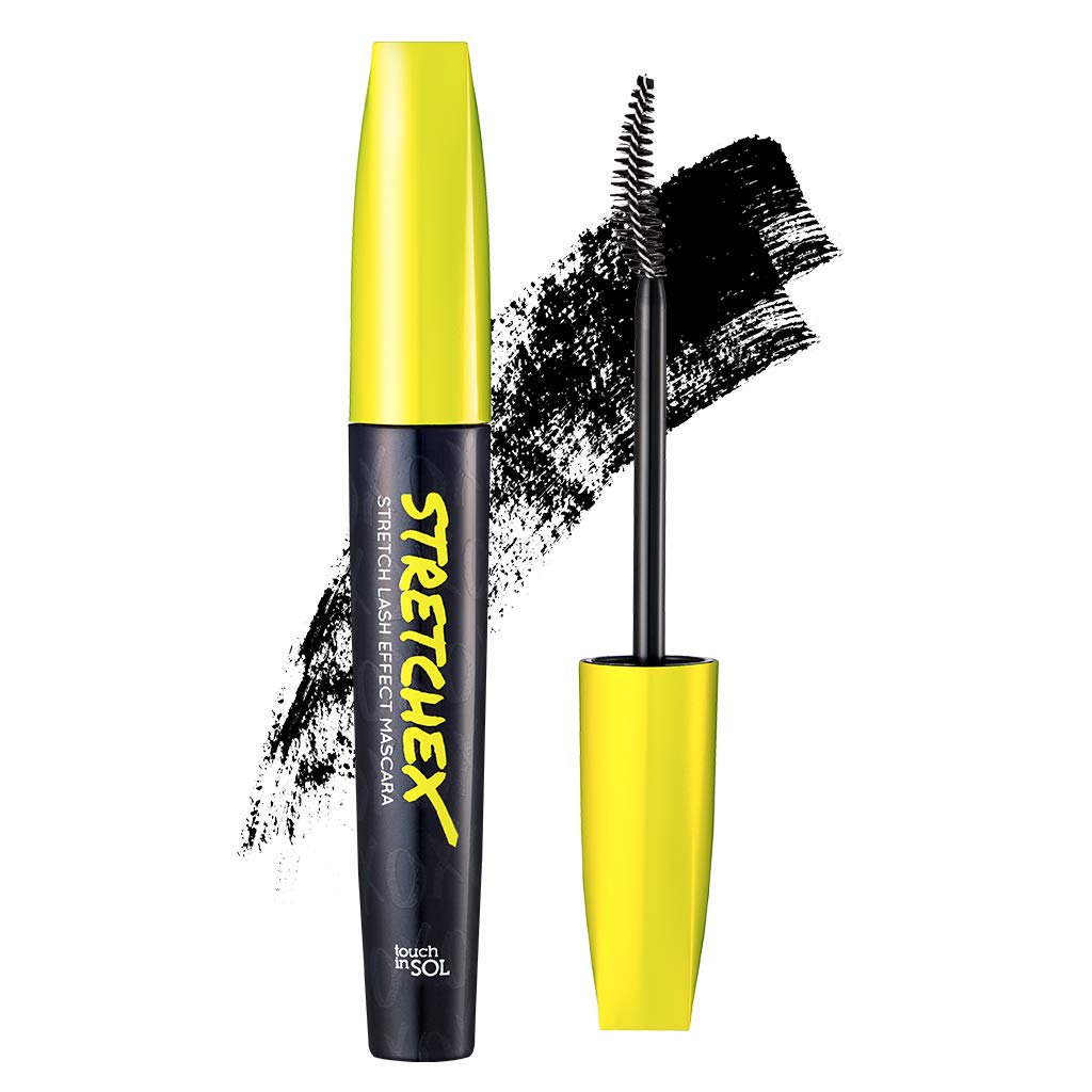 TOUCH IN SOL STRETCHEX Stretch Lash Effect Mascara - Silk Protein For Longer, Thicker, Voluminous Eyelashes - No Clump, Smudge Proof, Flake Proof Makeup Mascara, 0.24 fl.oz.