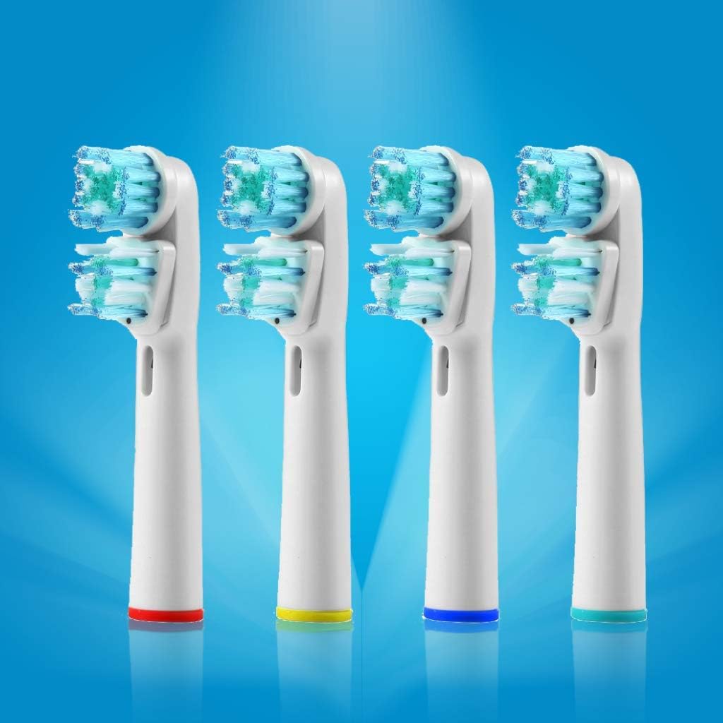Replacement Brush Heads Compatible with Oral-B-BraunÐ Dual Clean - Pack of 4 Generic Electric Toothbrush Replacement Heads