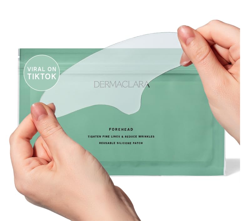 Dermaclara Forehead Wrinkle Patch - Silicone Fusion Treatment Forehead Patches for Wrinkles & Fine Lines - Anti-Wrinkle Patches for Pregnancy Safe SkinCare - Reusable up to 30 Times