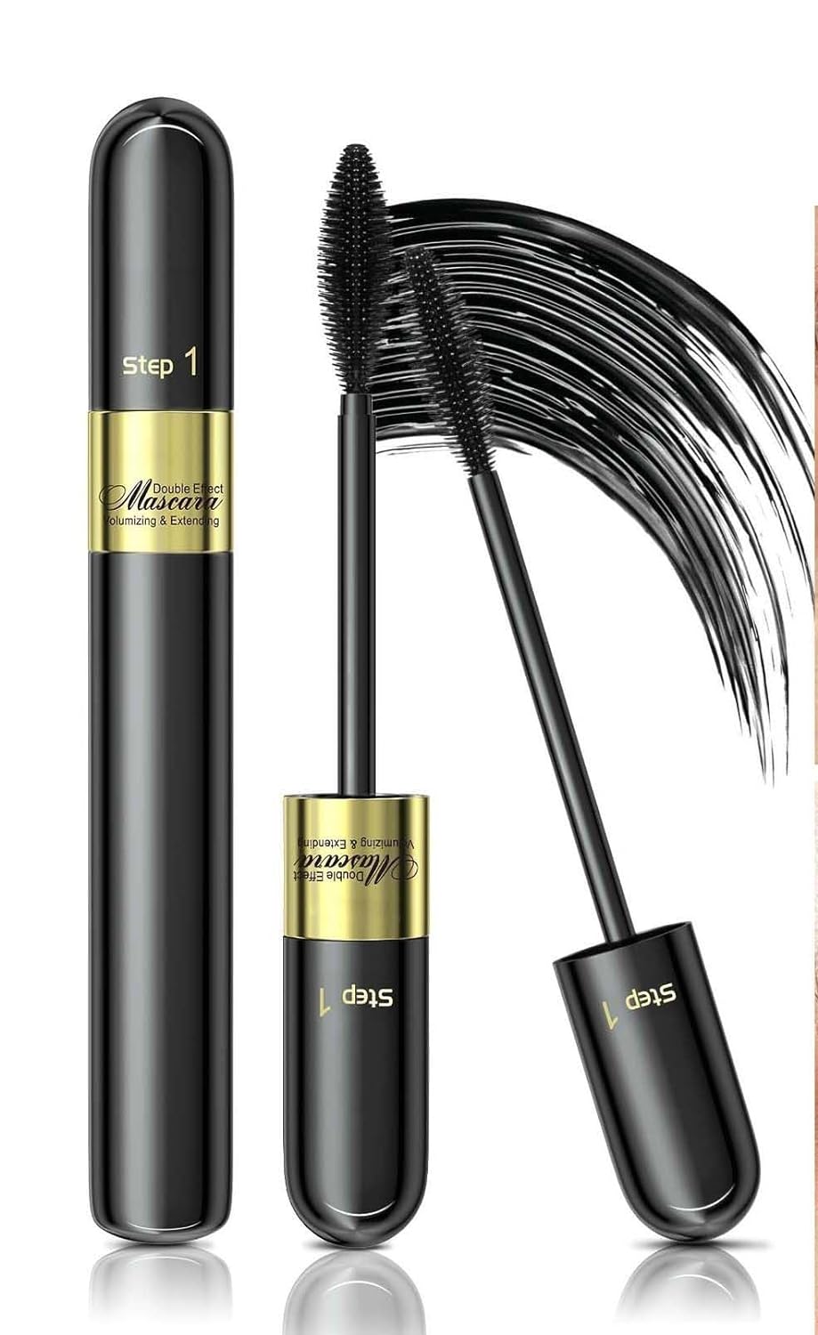 2 in 1 Liquid Lash Extensions Mascara,Lengthening Mascara,Curling Eyelashes,Waterproof & Smudge-Proof, Long-Lasting Eye Make up (Black)