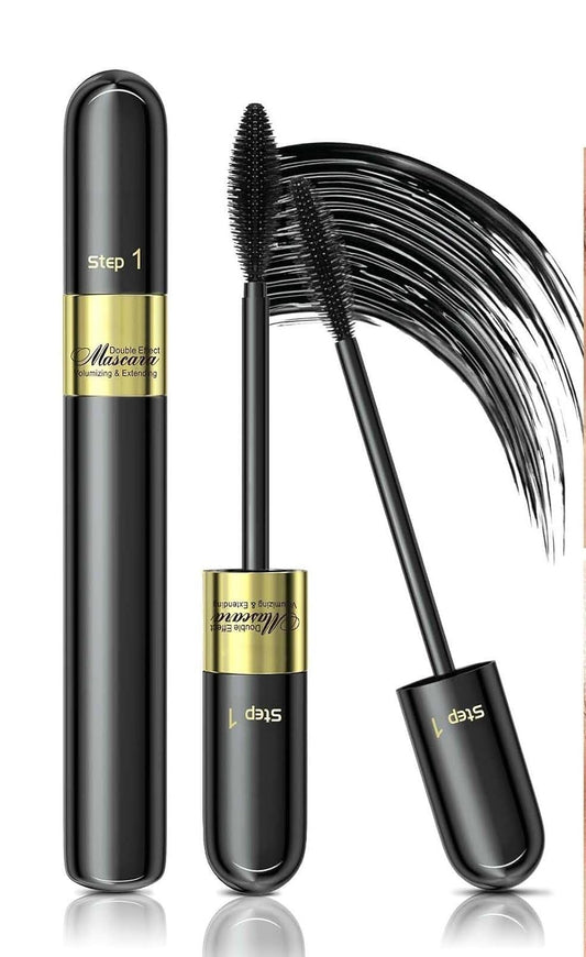 2 in 1 Liquid Lash Extensions Mascara,Lengthening Mascara,Curling Eyelashes,Waterproof & Smudge-Proof, Long-Lasting Eye Make up (Black)