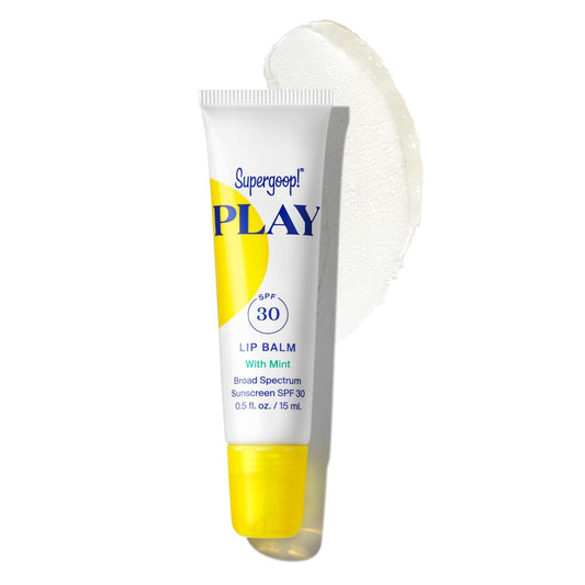 Supergoop! PLAY Lip Balm SPF 30 with Mint, 0.5 fl oz - Broad Spectrum SPF Lip Balm with Hydrating Honey, Shea Butter & Sunflower Seed Oil - Clean Ingredients - Great for Active Days