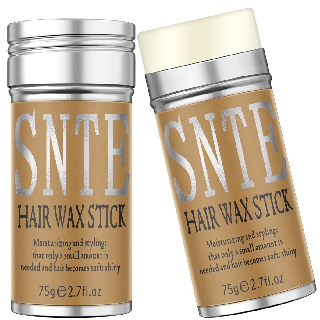 Hair Wax Stick, 2pcs - Wax Stick for Hair Wigs Flyaway Hair Tamer Stick for Smoothing Flyaways & Taming Frizz, Flyaways Hair Stick Hair Wax for Women