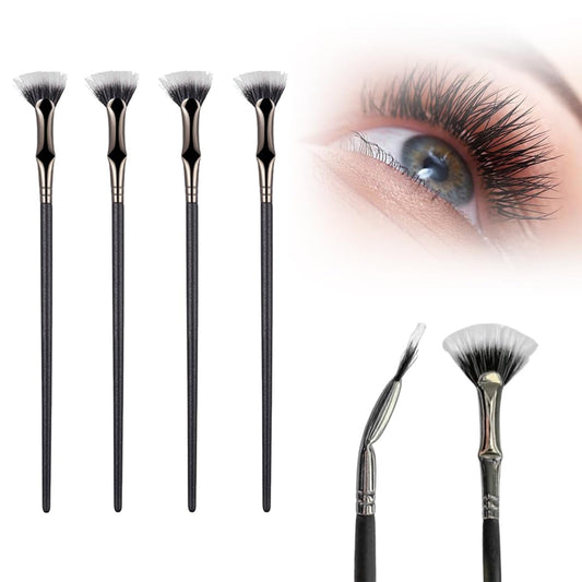 4Pcs Folding Angle Scalloped Lash Brush, Mascara Fan Brush, Multifunctional Angled Fan Shaped Eyelash Brush Lash Wand Brush Makeup Tool, Lash Brushes
