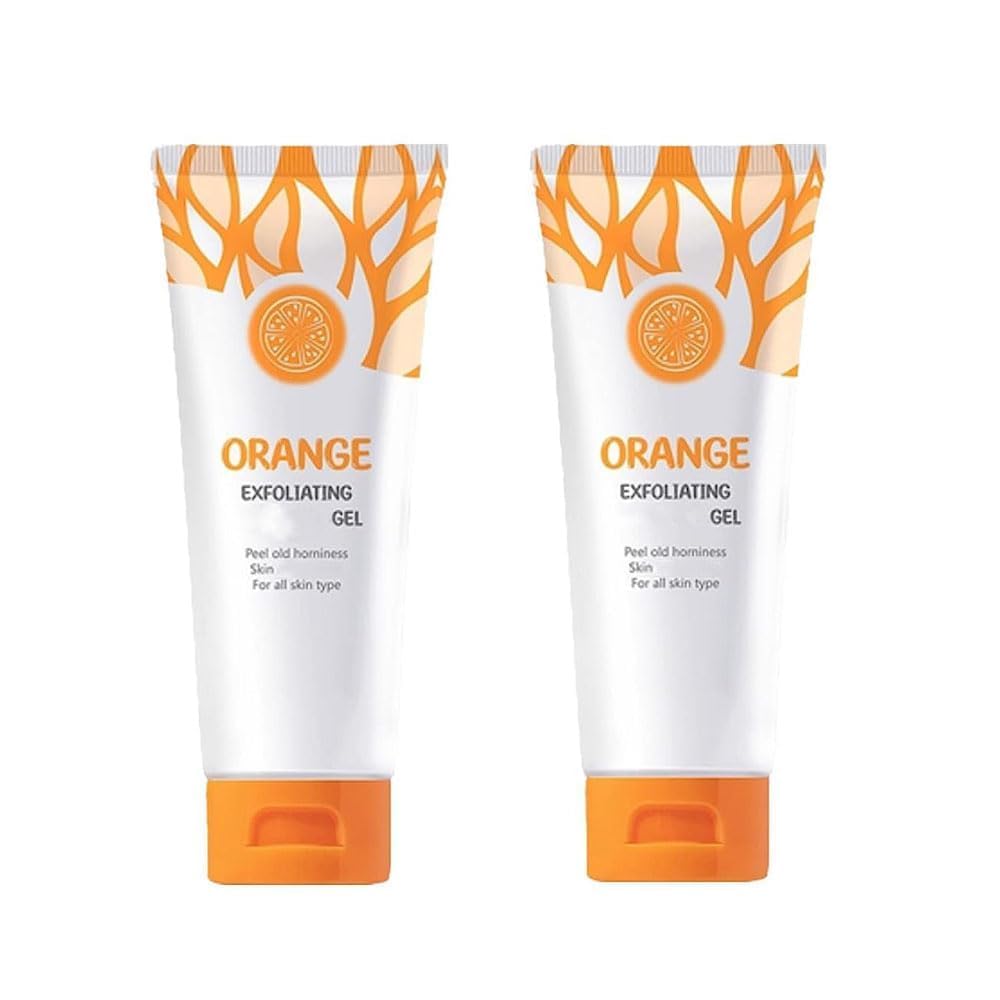 Orange Exfoliating Whitening Gel, Gmeelan Orange Exfoliating Whitening Gel, Gmeelan Exfoliating Gel, Orange Exfoliating Gel Face Whitening, Gluta Whitening Lazy Cream Korean (2 bottle)