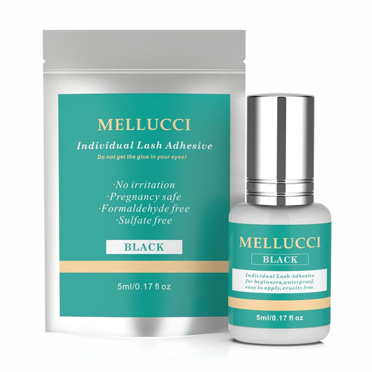 Sensitive Eyelash Extension Glue Strong Hold, Lash Extension Glue for Sensitive Eyes, 2-3 Weeks Long-Lasting, Black Adhesive for Self Application and Professional Use, Waterproof, Low Fume