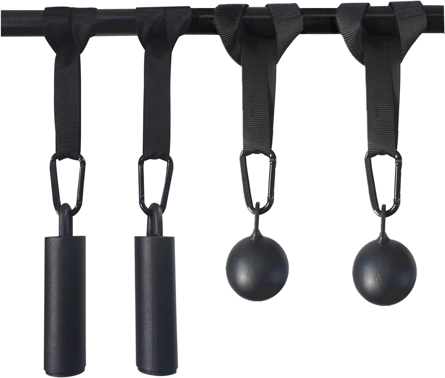 Pull Up Grips Set with Hanging Straps and Strong Carabiner, Finger Strengthener，Forearm, Biceps, Ninja Warrior, Back Muscles Training
