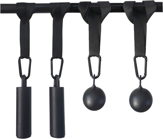 Pull Up Grips Set with Hanging Straps and Strong Carabiner, Finger Strengthener，Forearm, Biceps, Ninja Warrior, Back Muscles Training