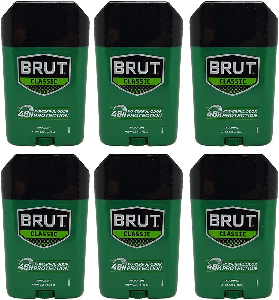 Brut Deodorant Original Fragrance 2.25 Oz /63 G (Pack of 6)