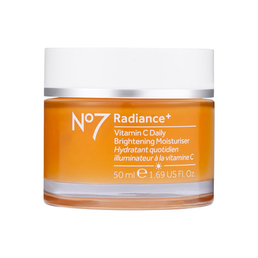 No7 Radiance+ Brightening Vitamin C Moisturizer Face Cream, Skin Nourishing Face Moisturizer, Fast-Absorbing & Lightweight Formula, Suitable for Dry Skin, 1.69 fl oz