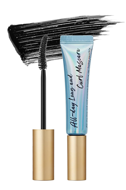 MILKTOUCH All Day Long & Curl Mascara - Lasting Lash Curling Mascara for Straight Lashes | Eye Makeup Mascara Volume and Length | Curl-Enhancing Smudge Proof Mascara | Lash Lift Mascara 0.35 Oz BLACK
