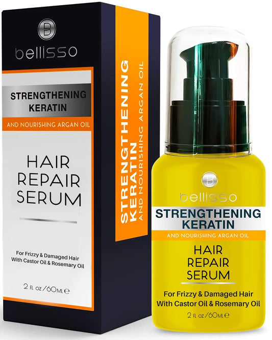Keratin Hair Serum Oil Ð With Moroccan Argan Oil - Heat Protectant and Anti Frizz Control Repair Treatment for Women and Men - Straightener for All Hair Types Including Curly, Frizzy and Wavy Hair
