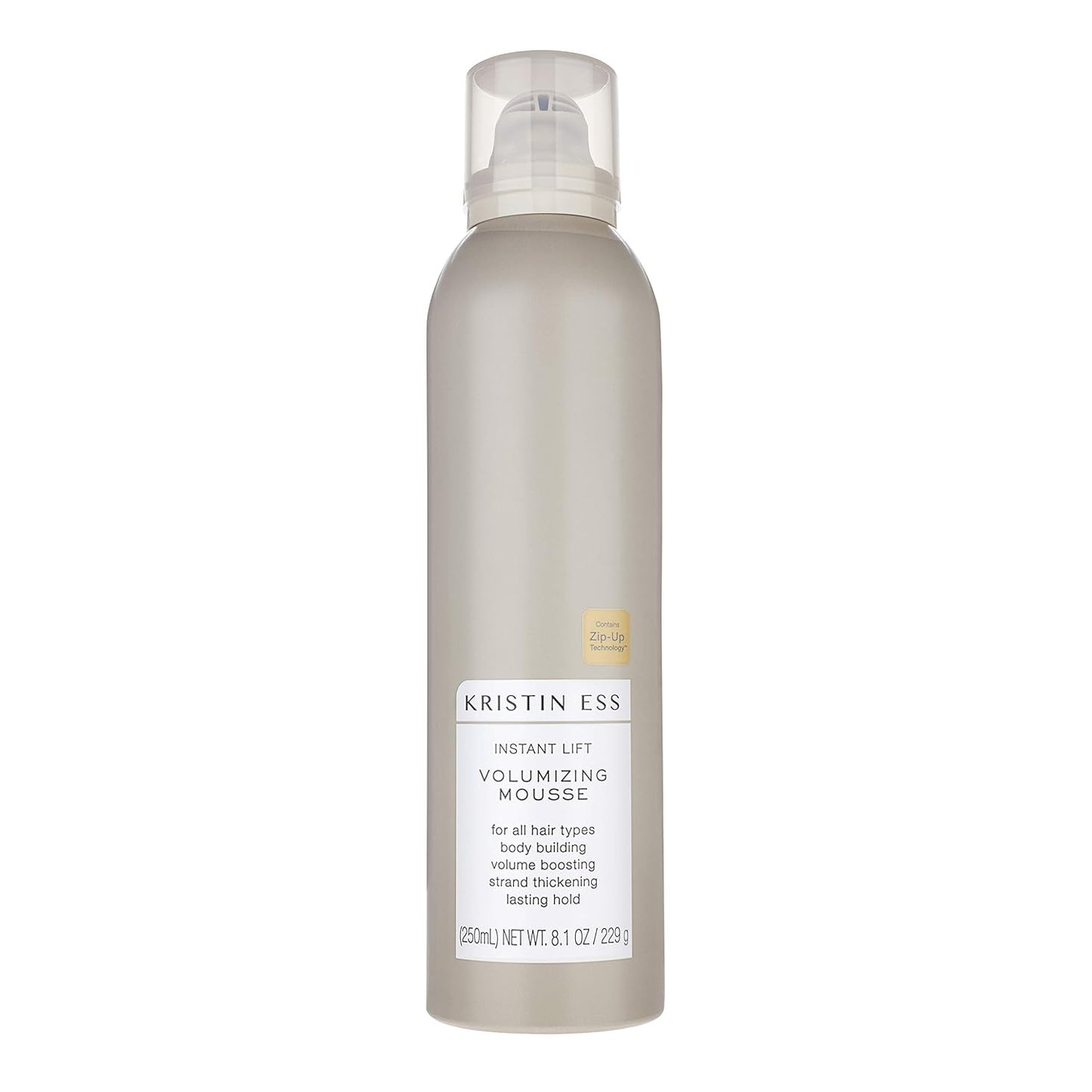Kristin Ess Hair Instant Lift Volumizing Mousse with Castor Oil - Boosts Volume + Thickens, Body Building, Lasting Hold, Non Sticky, For Curly, Wavy + Straight Hair, 8.1 Oz