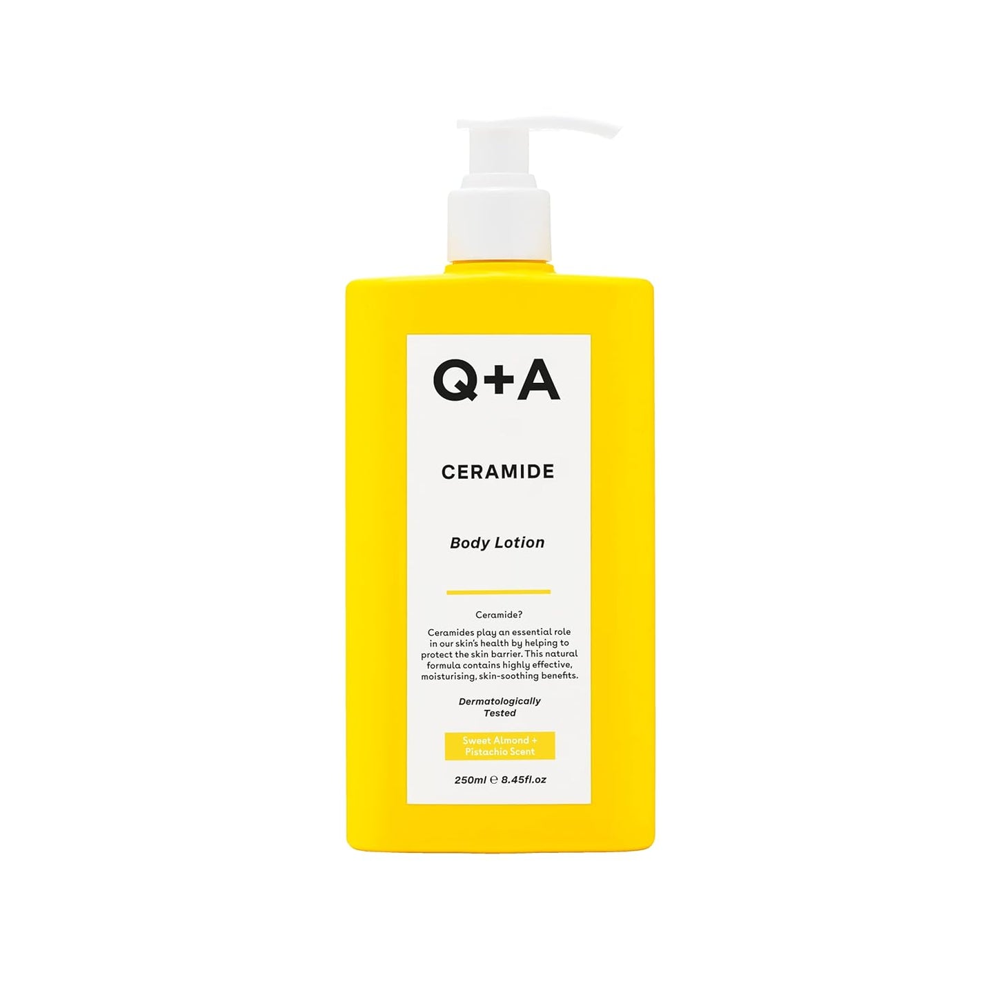Q+A Ceramide Body Lotion, packed with Squalane, Pineapple Ceramides and a barrier-protecting Sugar Complex, provides the deep moisturisation youÕd expect from a body butter, 250ml