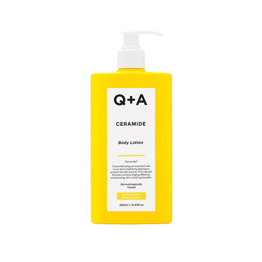Q+A Ceramide Body Lotion, packed with Squalane, Pineapple Ceramides and a barrier-protecting Sugar Complex, provides the deep moisturisation youÕd expect from a body butter, 250ml