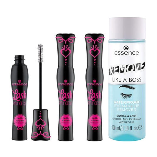 essence Lash Princess Curl 3-Pack & Remove Like a Boss Waterproof Eye Makeup Remover Bundle | Vegan & Cruelty Free