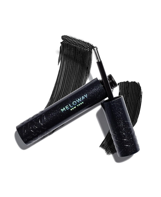 MELOWAY Your Way Mascara - Adjustable Wand, Lash-Conditioning Formula - Volumizing Lashes, Long-Lasting - Amino Acids, Argan Oil, Red Algae Extract - Vegan, Cruelty-Free, Clean - Super Black - 8 ml
