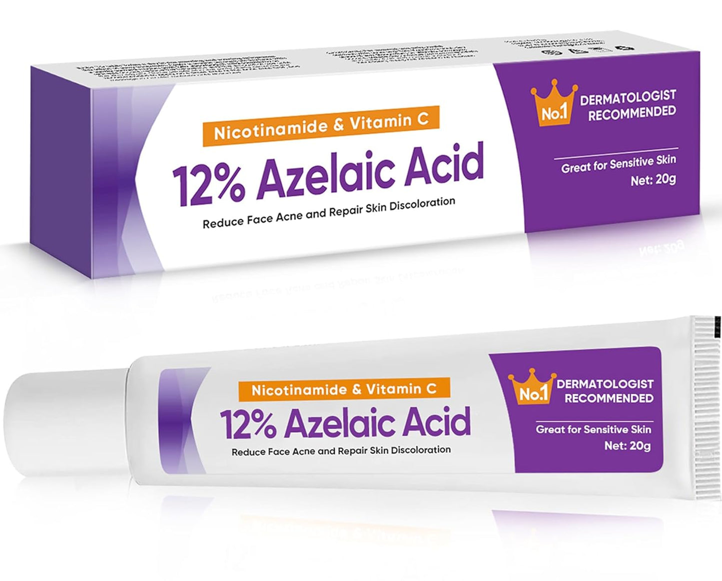 Azelaic Acid 12% Facial Serum,Skin Brightening Hyaluronic Acid and Niacinamide, Redness Relief, Fade and Repair Dark Spots