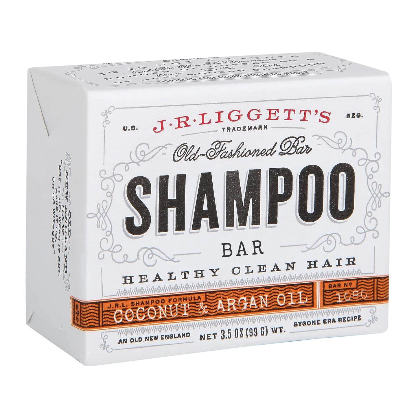 JáRáLIGGETT'S All-Natural Shampoo Bar, Virgin Coconut and Argan Oil - Support Strong and Healthy Hair - Nourish Follicles with Antioxidants and Vitamins-Detergent and Sulfate-Free, One 3.5 Ounce