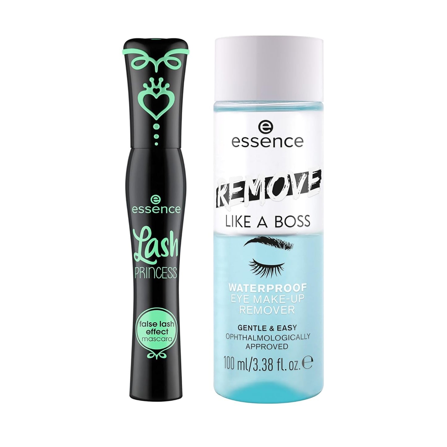 essence Lash Princess False Lash Effect Mascara & Remove Like a Boss Waterproof Eye Makeup Remover Bundle
