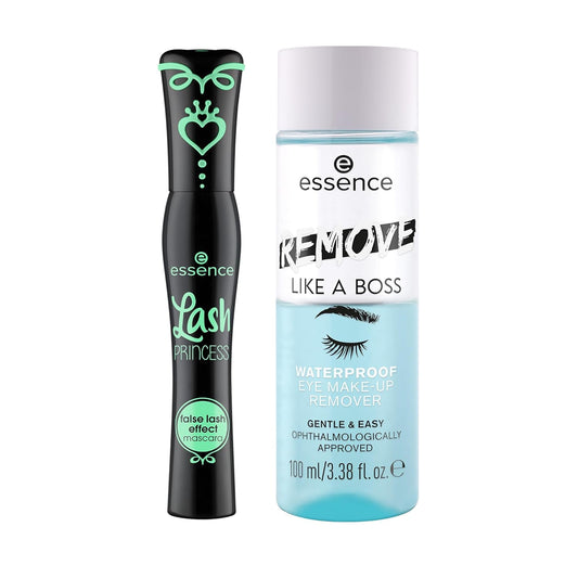 essence Lash Princess False Lash Effect Mascara & Remove Like a Boss Waterproof Eye Makeup Remover Bundle