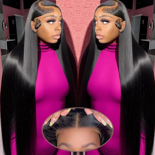 PINKEAGLE 28 Inch Wear and Go Glueless Wigs Pre Plucked Pre Cut for Beginners 13x4 Straight Lace Front Wig 180% Density HD Lace Frontal Wig with Baby Hair