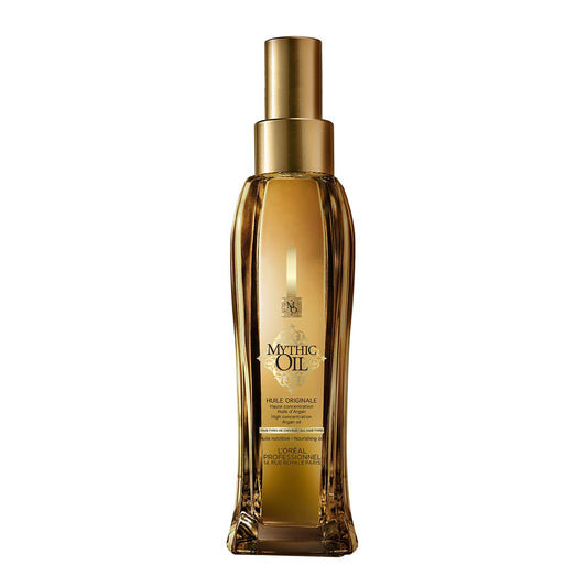L'Oreal Professionnel Mythic Oil Huile Originale | Leave-In Treatment Serum | Heat Protectant | Anti- Frizz | Adds Softness & Shine | With Argan Oil | For All Hair Types | 3.4 Fl. Oz.