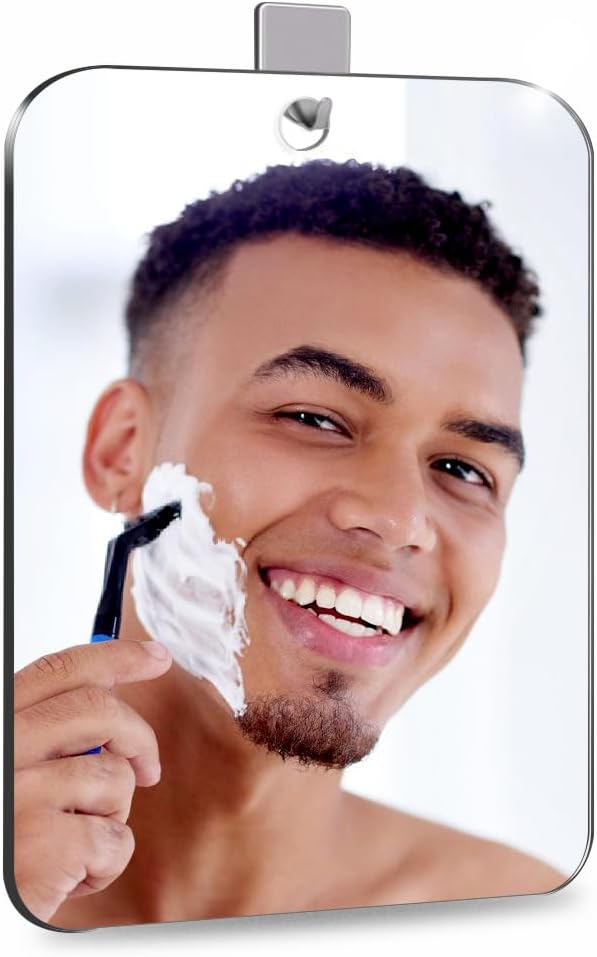 SAFEE MRROR Shower Mirror for Shaving Fogless 10"x8", Bathroom No Fog Shaving Mirror Plexiglass Makeup Small Travel Camping Mirror, Shatterproof Men's Wall Hanging Handheld Locker Mirror