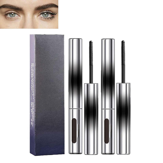 2PCS Curling Iron Mascara, 3D Curling Eyelash Iron Mascara Brush Mascara Makeup（black）