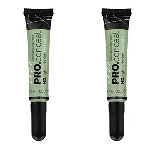 L.A. Girl Pro Conceal HD Concealer, Green Corrector, 0.28 Ounce (Pack of 2)