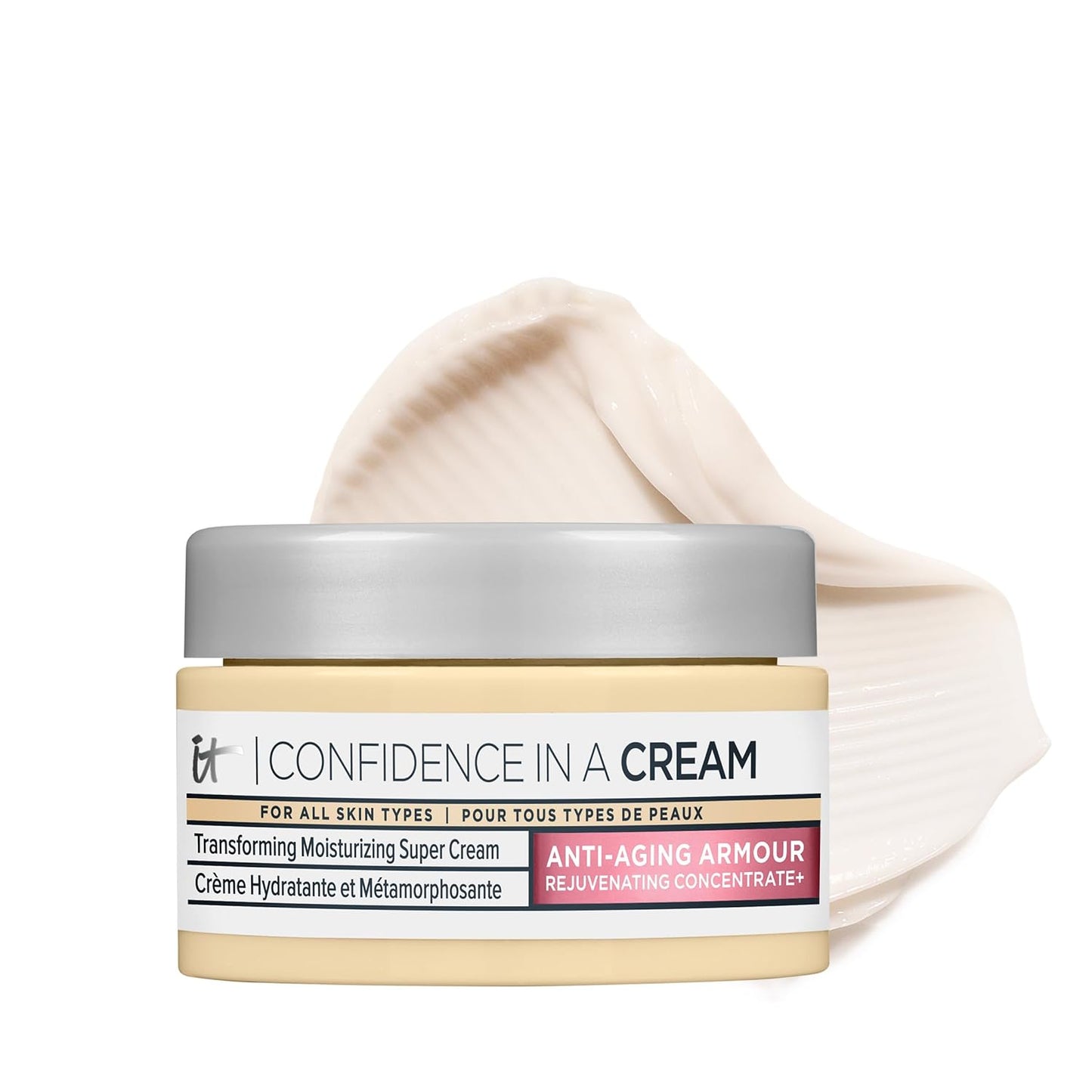 IT Cosmetics Confidence in a Cream Anti Aging Face Moisturizer Ð Visibly Reduces Fine Lines, Wrinkles & Signs of Aging Skin in 2 Weeks, 48HR Hydration with Hyaluronic Acid, Niacinamide