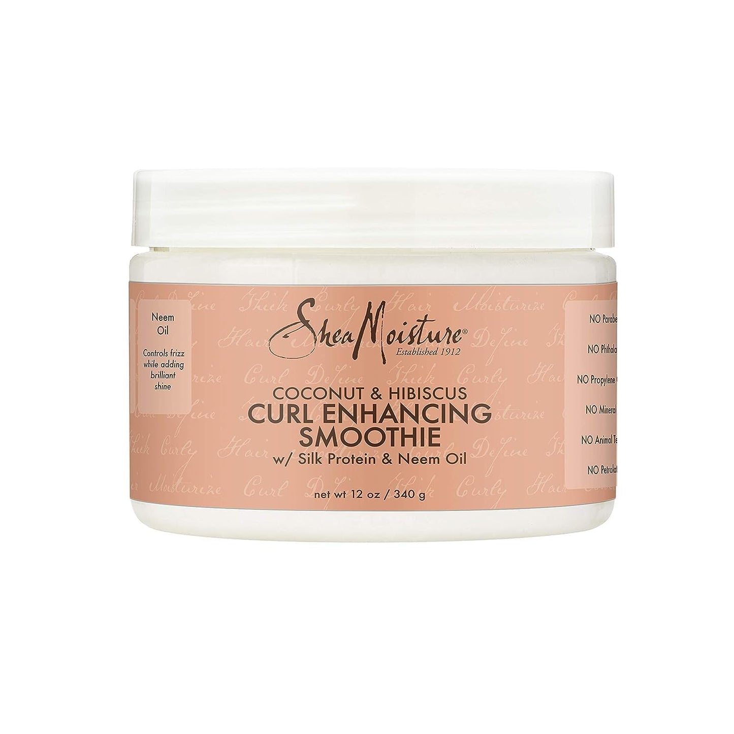 SheaMoisture Smoothie Curl Enhancing Cream for Thick, Curly Hair Coconut and Hibiscus Sulfate and Paraben Free 12 oz
