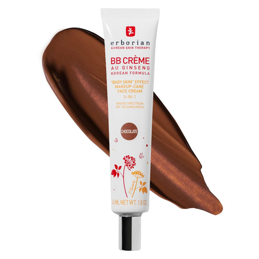 Erborian BB Cream with Ginseng - Lightweight Buildable Coverage with SPF & Ultra-Soft Matte Finish Minimizes Pores, Blemishes & Imperfections - Korean Face Makeup & Skincare