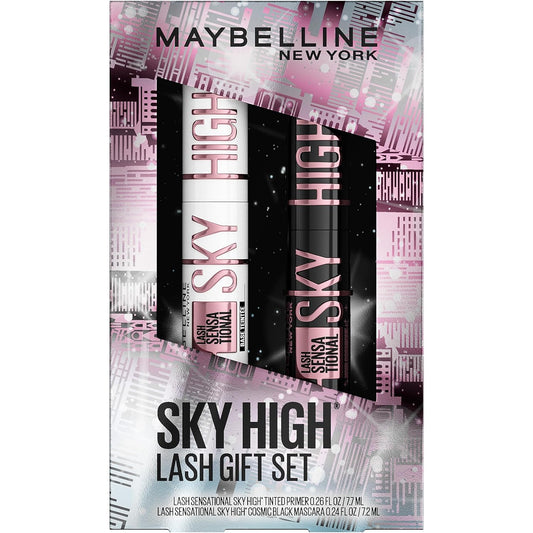 Maybelline Lash Sensational Mascara and Tinted Primer Set, Includes Cosmic Black Mascara and Soft Black Primer, 1 Makeup Gift Set