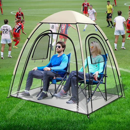 Large Sports Tent - Clear Rainproof Windproof Shelter for Cold Weather, All Weather Shelter for Soccer, Rain Sun Shelter for Watching Sports Events, Camping, Fishing | 1~2 People