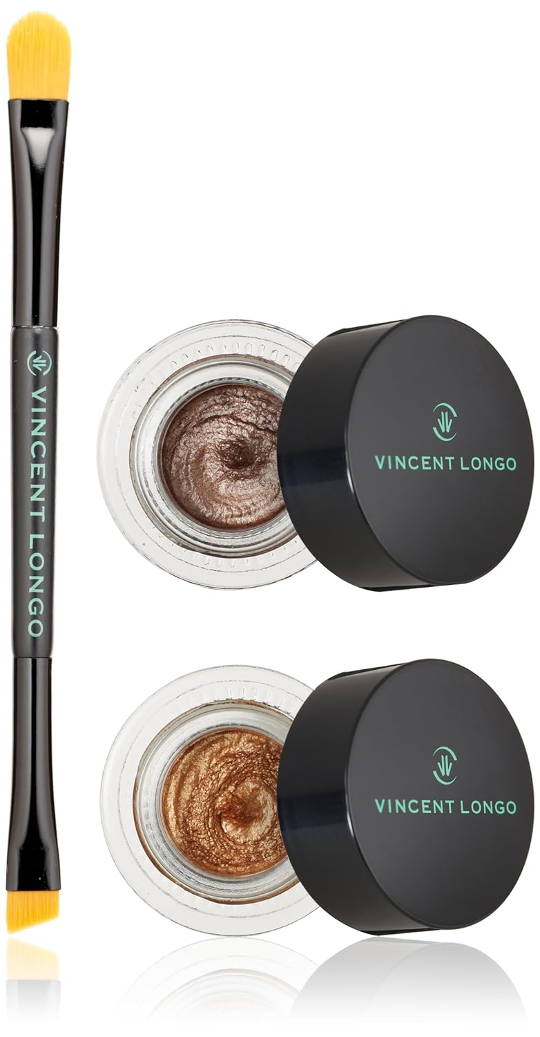 Crème Gel Eyeliner Duo with Double Ended Brush, Flamenco and Golden Orbit