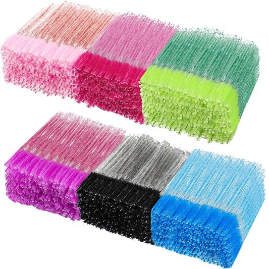 1000 Pcs Disposable Mascara Wands Bulk Mascara Eyelash Brush Spoolies Makeup Applicator Eyelash Wands for Eye Lash Extension, Eyebrow Comb, 3.9 x 0.2 x 0.3 Inch (Colorful,Glitter)