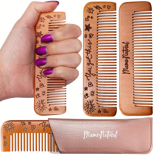 Mama Natural Birthing Comb For Labor Pain | Wooden Comb For Women - Labor Comb For Labor And Delivery Essentials | Wood Comb For Pregnancy Contraction, Labor Pain Relief & Labor Gifts For Women