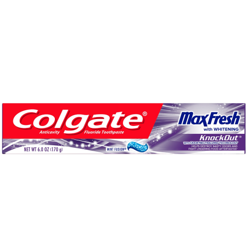Colgate Max Fresh With Whitening Knockout Fusion Toothpaste, Mint, 6 Oz