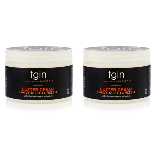 tgin Butter Cream Daily Moisturizer Duo For Natural Hair - Dry Hair - Curly Hair - Type 3c and 4c hair - Styler - 12 Oz - 2 PACK