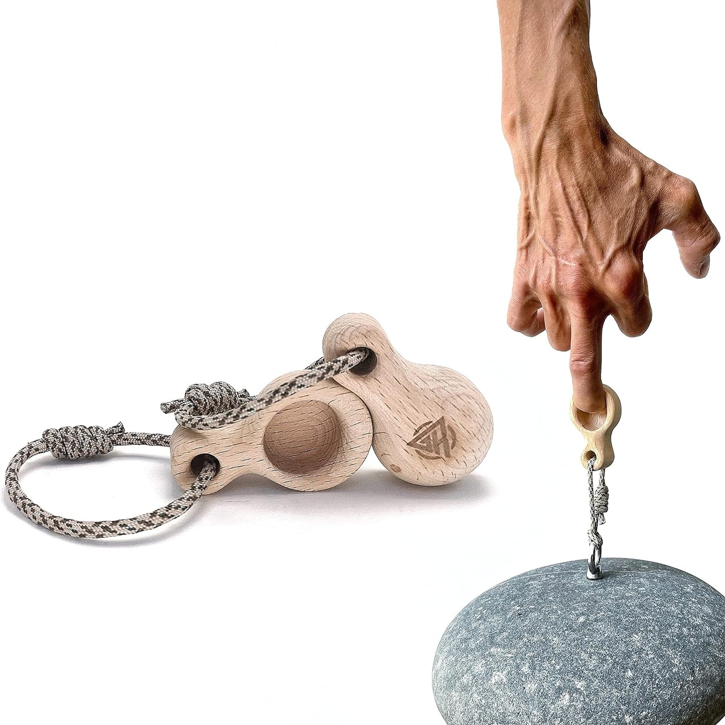 RainDrop Pair Pocket-sized Fingerboard for Rock Climbing - Portable Hangboard Finger Trainer for Grip Strength, Wood