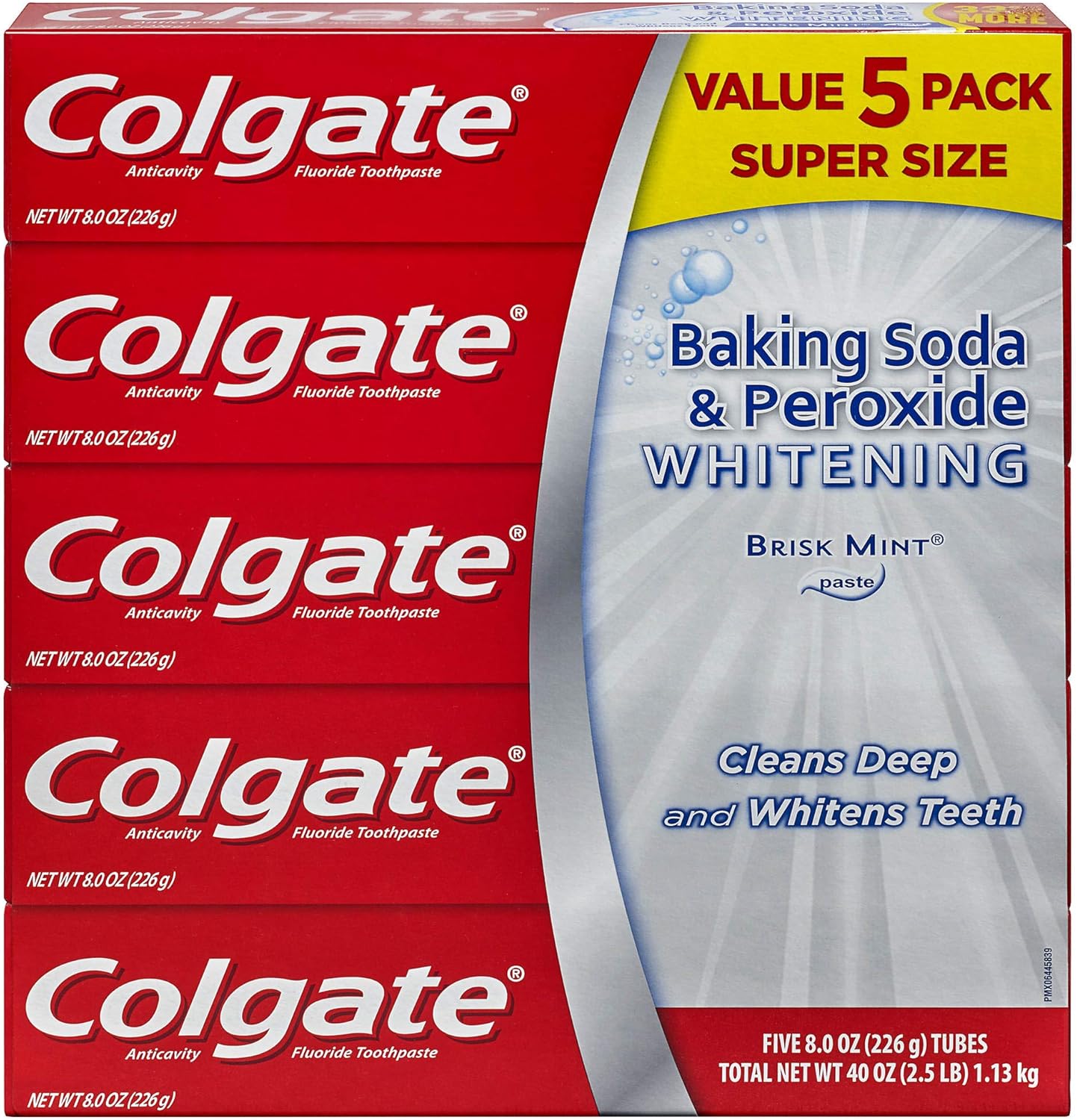 Colgate Baking Soda and Peroxide Whitening Toothpaste, 5 pk./8 oz.