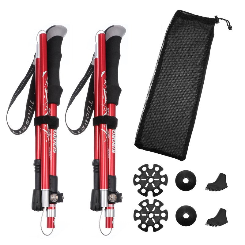 2Pc/Pair 130CM Trekking Aluminum Alloy Climbing Stick Telescopic Running Trail Canes Shockproof Hiking Accessories