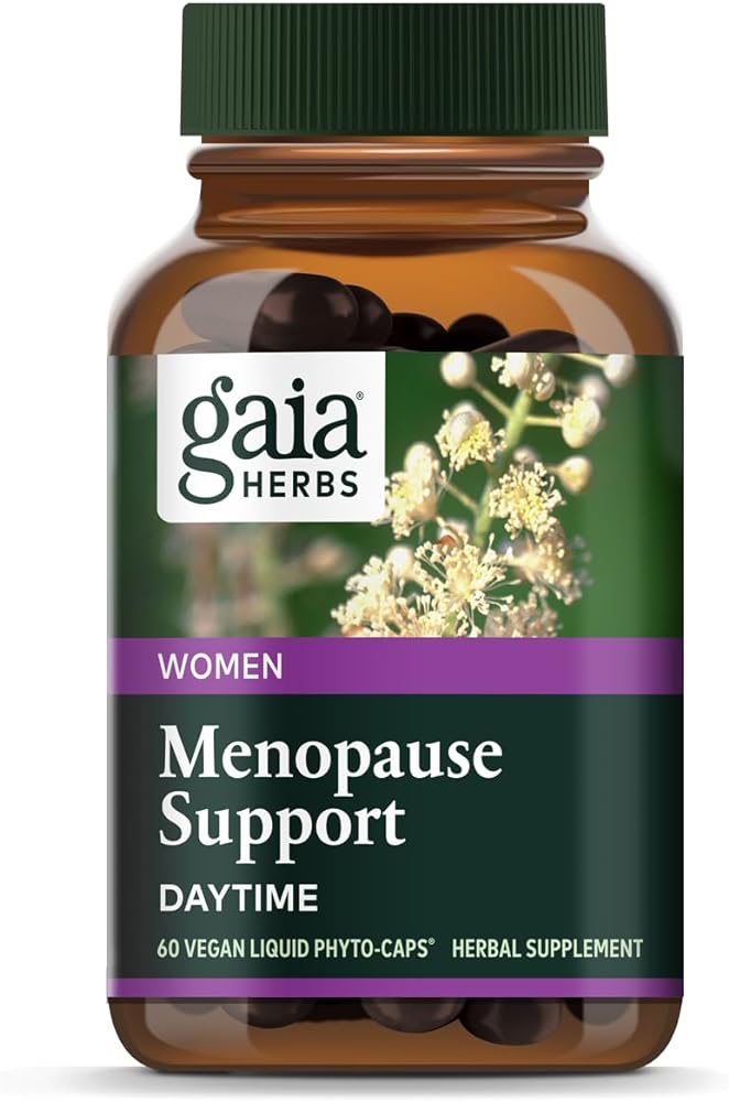 Gaia Herbs Menopause Support Daytime - Helps Maintain Hormone Balance and Well-Being for Women - with Vitex, Black Cohosh, St. JohnÕs Wort, and Oats - 60 Vegan Liquid Phyto-Capsules (20-Day Supply)