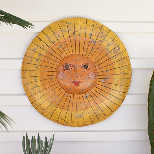 Metal Sun Face Wall Art