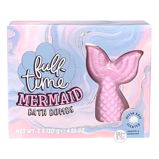 Asquith & Somerset Full-Time Mermaid Tails Ocean Rose Scented Bath Bombs Set of 2