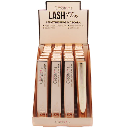 Máscara De Pestañas Alargadora Lash Flex Beauty Creations - Venta al por Mayor Display 23 Unidades + 1 Tester (EM01)