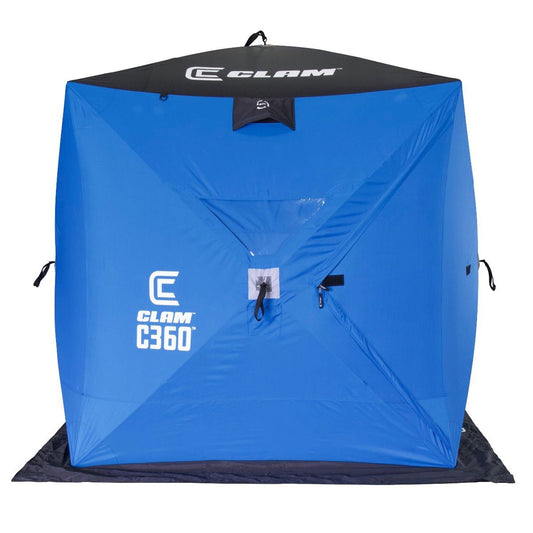 Open Box Clam 14474 C-360 6 Foot Pop Up Ice Fishing Angler Hub Shelter Tent