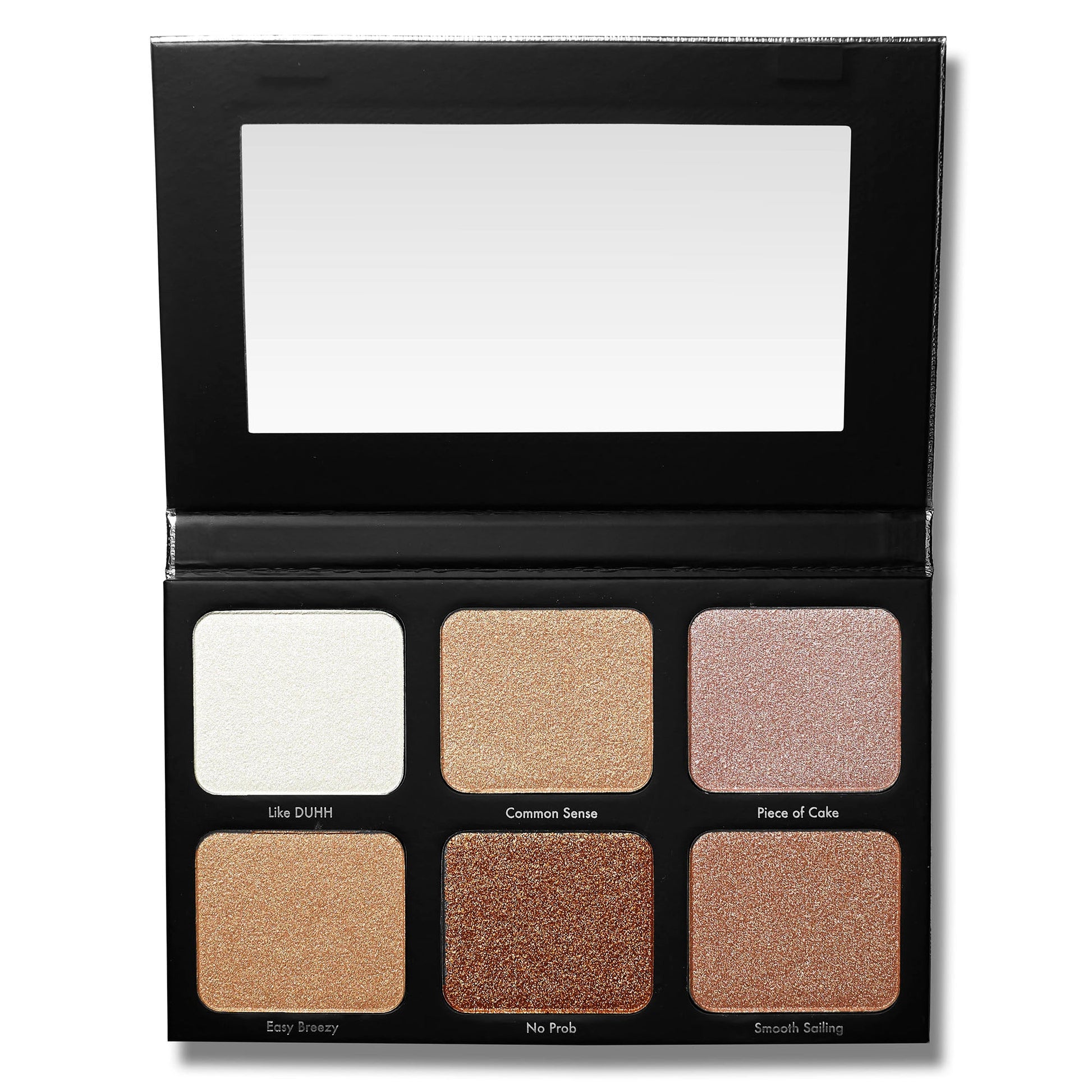 A 6 piece multi-tonal face and body highlighting palette with a creamy powder formula infused with micro-light refracting particles.